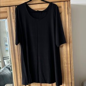 Eileen Fisher Classic Black Short Sleeve Top 1X